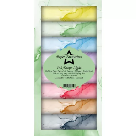 Papírkészlet 10x21 cm, Ink Drops Light / PF Slim Paper Pack (24 ív)