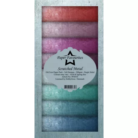 Papírkészlet 10x21 cm, Scratched Metal / PF Slim Paper Pack (24 ív)