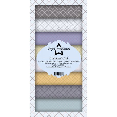 Papírkészlet 10x21 cm, Diamond Grid / PF Slim Paper Pack (24 ív)