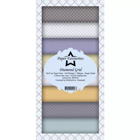 Papírkészlet 10x21 cm, Diamond Grid / PF Slim Paper Pack (24 ív)