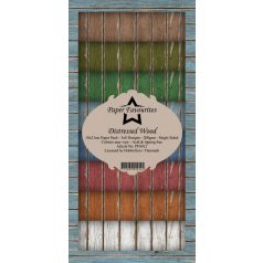   Papírkészlet 10x21 cm,  Distressed Wood / PF Slim Paper Pack (24 ív)
