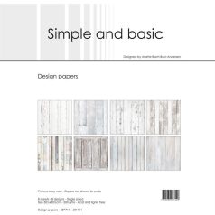   Papírkészlet 12" (30 cm), White Wood / Simple and Basic Paper Pack (8 ív)