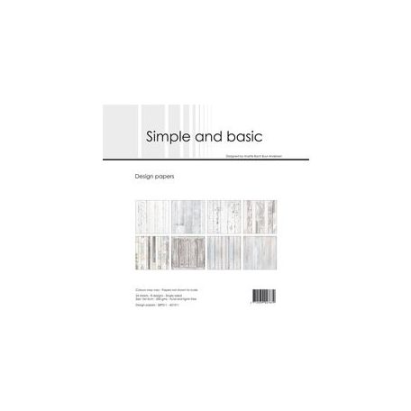 Papírkészlet 6" (15 cm), White Wood / Simple and Basic Paper Pack (24 ív)