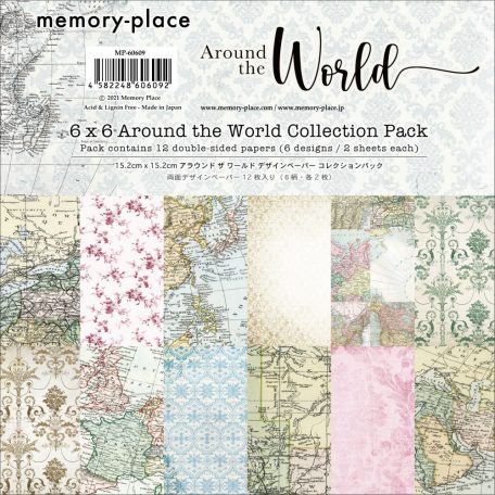 Papírkészlet 6" (15 cm), Paper Pad / Memory Place Around the World (12 lap)