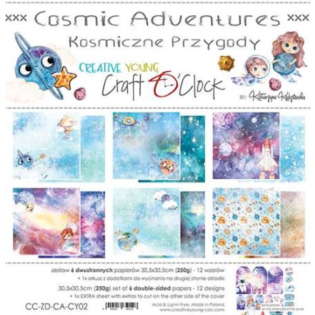 Papírkészlet 12" (30 cm), Creative Young - Cosmic Adventures / Craft O'Clock Paper Collection Set (1 csomag)