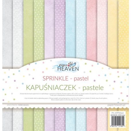 Papírkészlet 12" (30 cm), Sprinkle-Pastel / Paper Heaven Paper Collection (12 lap)