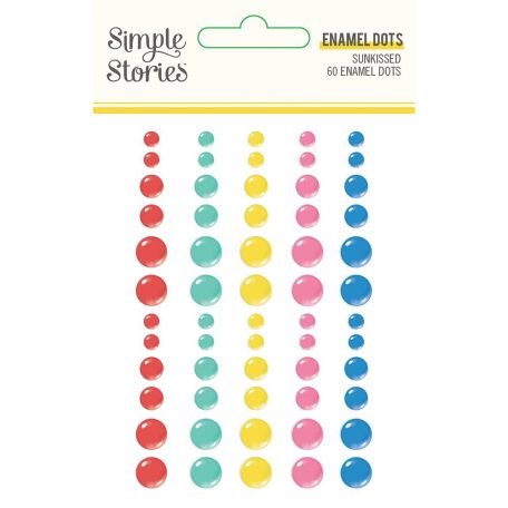 Díszítőelem , Enamel Dots / Simple Stories Sunkissed (1 csomag)