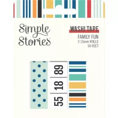  Dekorációs ragasztószalag , Washi Tape / Simple Stories Family Fun (3 db)
