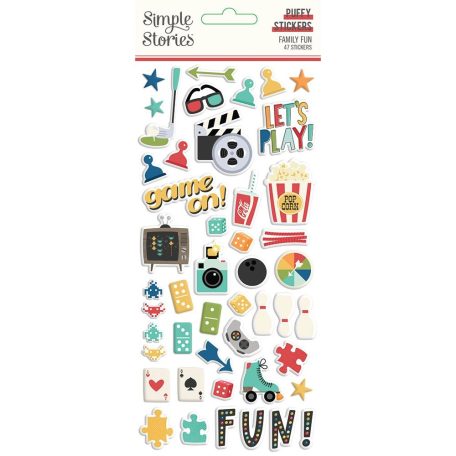 Matrica , Puffy Stickers / Simple Stories Family Fun (1 ív)