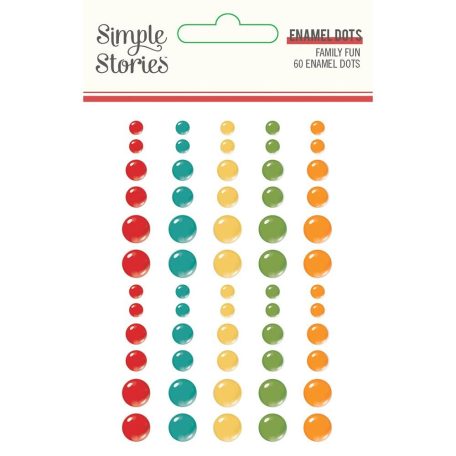 Díszítőelem , Enamel Dots / Simple Stories Family Fun (1 csomag)