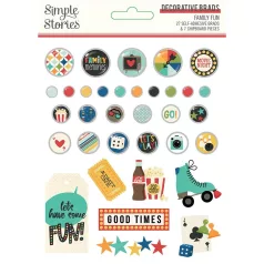   Díszítőelem , Decorative Brads / Simple Stories Family Fun (1 csomag)