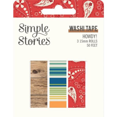 Dekorációs ragasztószalag , Washi Tape / Simple Stories Howdy! (3 db)