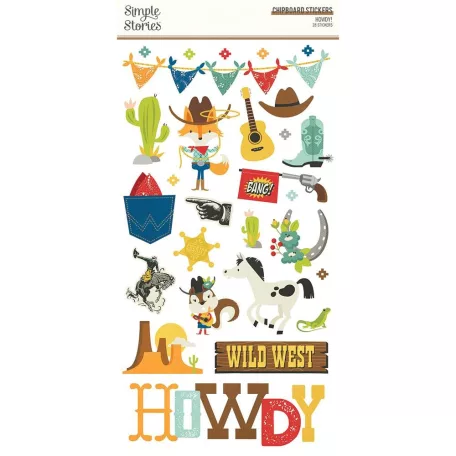 Chipboard 6"X12", Chipboard / Simple Stories Howdy! (1 ív)