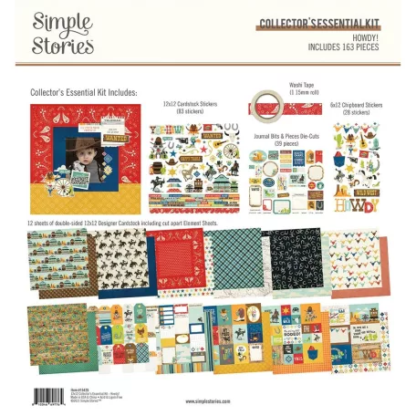 Papírkészlet 12" (30 cm), Collector's Essential Kit / Simple Stories Howdy! (1 csomag)