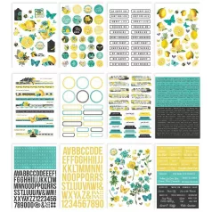 Matrica , Sticker Book / Simple Stories Lemon Twist (12 ív)