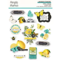   Matrica , Layered Stickers / Simple Stories Lemon Twist (1 ív)