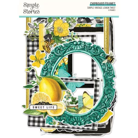 Chipboard , Chipboard Frames / Simple Stories Lemon Twist (1 csomag)