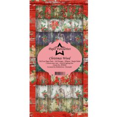  Papírkészlet 10x21 cm, Christmas Wood / Simple and Basic Slim Paper Pack (24 ív)