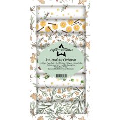   Papírkészlet 10x21 cm, Watercolour Christmas / Simple and Basic Slim Paper Pack (24 ív)
