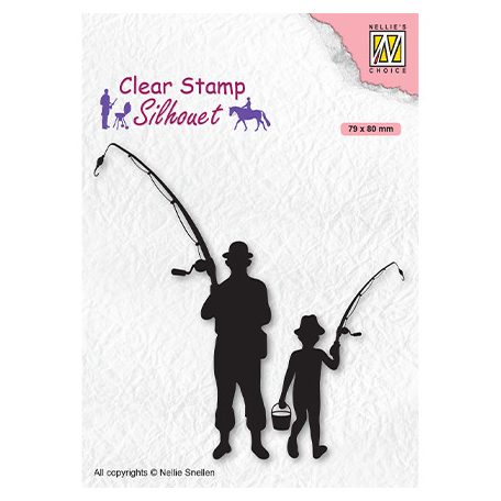Szilikonbélyegző , Silhouette Men-things Fishermen / NC  Clear Stamp (1 csomag)