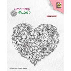   Szilikonbélyegző , Mandala Flower heart / NC  Clear Stamp (1 csomag)