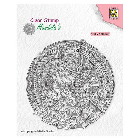 Szilikonbélyegző , Mandala Peacock / NC  Clear Stamp (1 csomag)