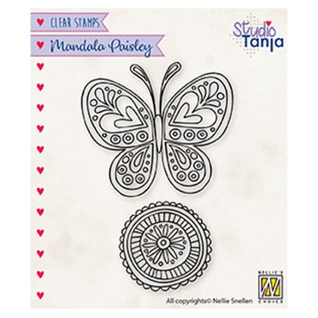Szilikonbélyegző , Mandala's Paisley butterfly / NC  Clear Stamp (1 csomag)