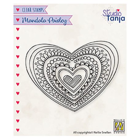 Szilikonbélyegző , Mandala's Paisley heart / NC  Clear Stamp (1 csomag)