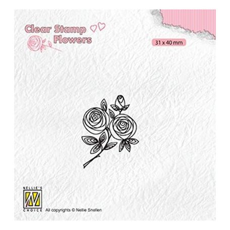 Szilikonbélyegző , Rose twig / NC  Clear Stamp (1 csomag)
