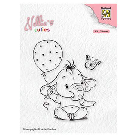 Szilikonbélyegző , Baby elephant with balloon / NC  Clear Stamp (1 csomag)