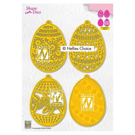 Vágósablon , 4 Easter eggs / NC Cutting Die (1 csomag)