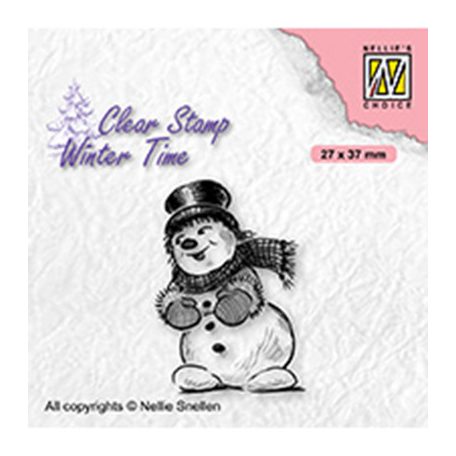Szilikonbélyegző , Snowman with top hat / NC  Clear Stamp (1 csomag)