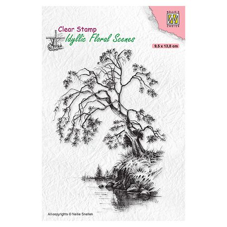Szilikonbélyegző , Idyllic Floral Scenes Tree on waterside / NC  Clear Stamp (1 csomag)