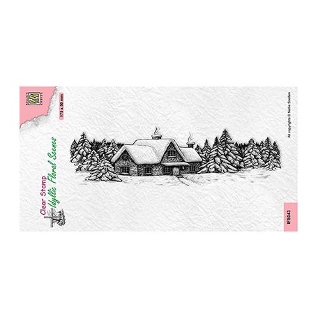 Szilikonbélyegző , Slim line Snow house / NC  Clear Stamp (1 csomag)