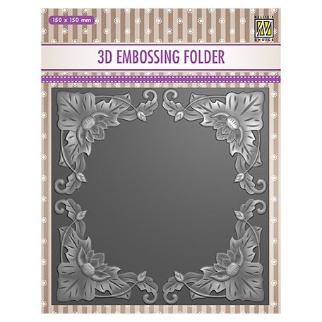 Domborító mappa , Exotic flower frame / NC 3D Embossing Folders (1 db)