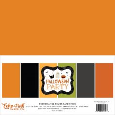   Papírkészlet 12" (30 cm), Halloween Party Kétoldalas/ Echo Park Coordinating Solids Paper Pack (6 lap)