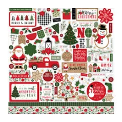   Matrica 12" (30 cm), Jingle All The Way / Echo Park Element Sticker (1 csomag)