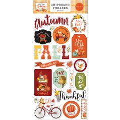   Chipboard , Welcome Autumn / Echo Park Chipboard Phrases  (1 csomag)