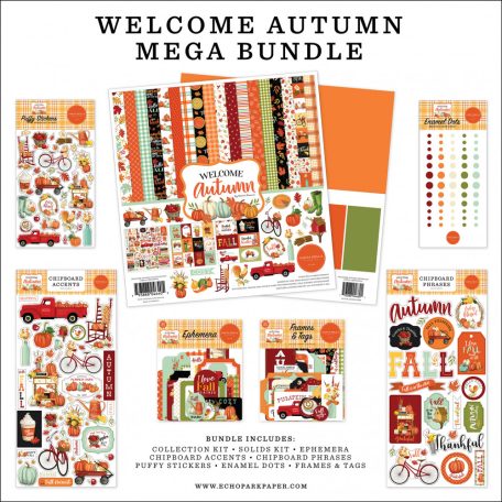 Papírkészlet 12" (30 cm), Welcome Autumn / Echo Park Mega Bundle (1 csomag)