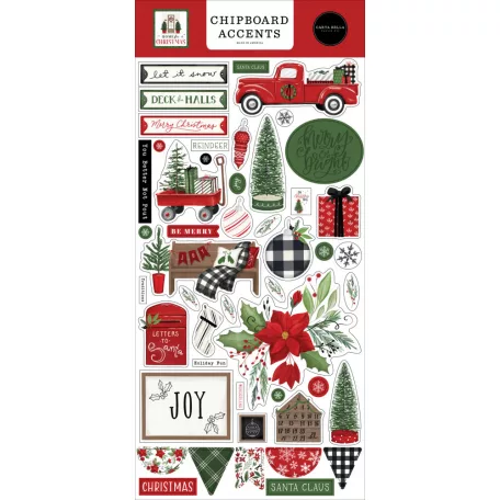 Chipboard , Home For Christmas / Echo Park Chipboard Accents  (1 csomag)