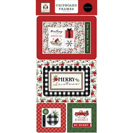 Chipboard , Home For Christmas / Echo Park Chipboard Frames  (1 csomag)