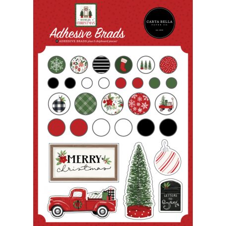 Díszítőelem , Home For Christmas / Echo Park Adhesive Brads (1 csomag)