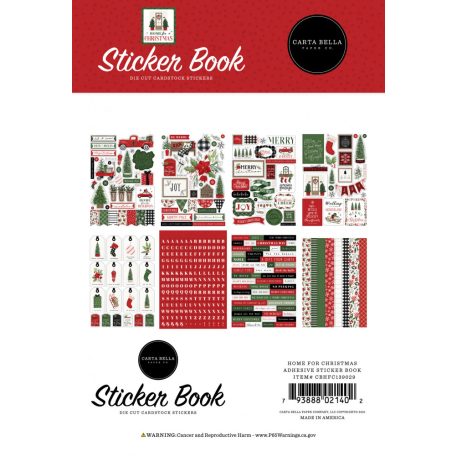 Matrica , Home For Christmas / Echo Park Sticker Book (16 ív)