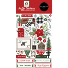   Pufi matrica, Home For Christmas / Echo Park Puffy Stickers (1 csomag)