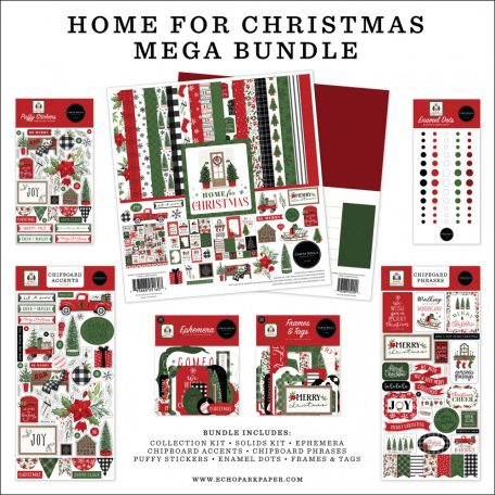 Papírkészlet 12" (30 cm), Home For Christmas / Echo Park Mega Bundle (1 csomag)