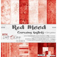   Papírkészlet 12" (30 cm), Basic 13 - Red Mood / Craft O'Clock Paper Collection Set (1 csomag)