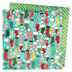   Scrapbook papír 12" (30 cm), Stockings / AC - Vicki Boutin - Warm Wishes (1 ív)