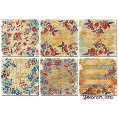  Papírkészlet 8" (20 cm), Manuscript Pieces / Decorer Scrapbook Paper (24 ív)