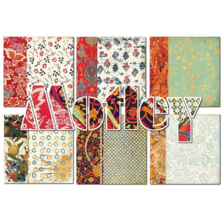 Papírkészlet 8" (20 cm), Motley / Decorer Scrapbook Paper (24 ív)