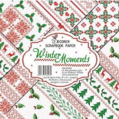   Papírkészlet 8" (20 cm), Winter Moments / Decorer Scrapbook Paper (24 ív)